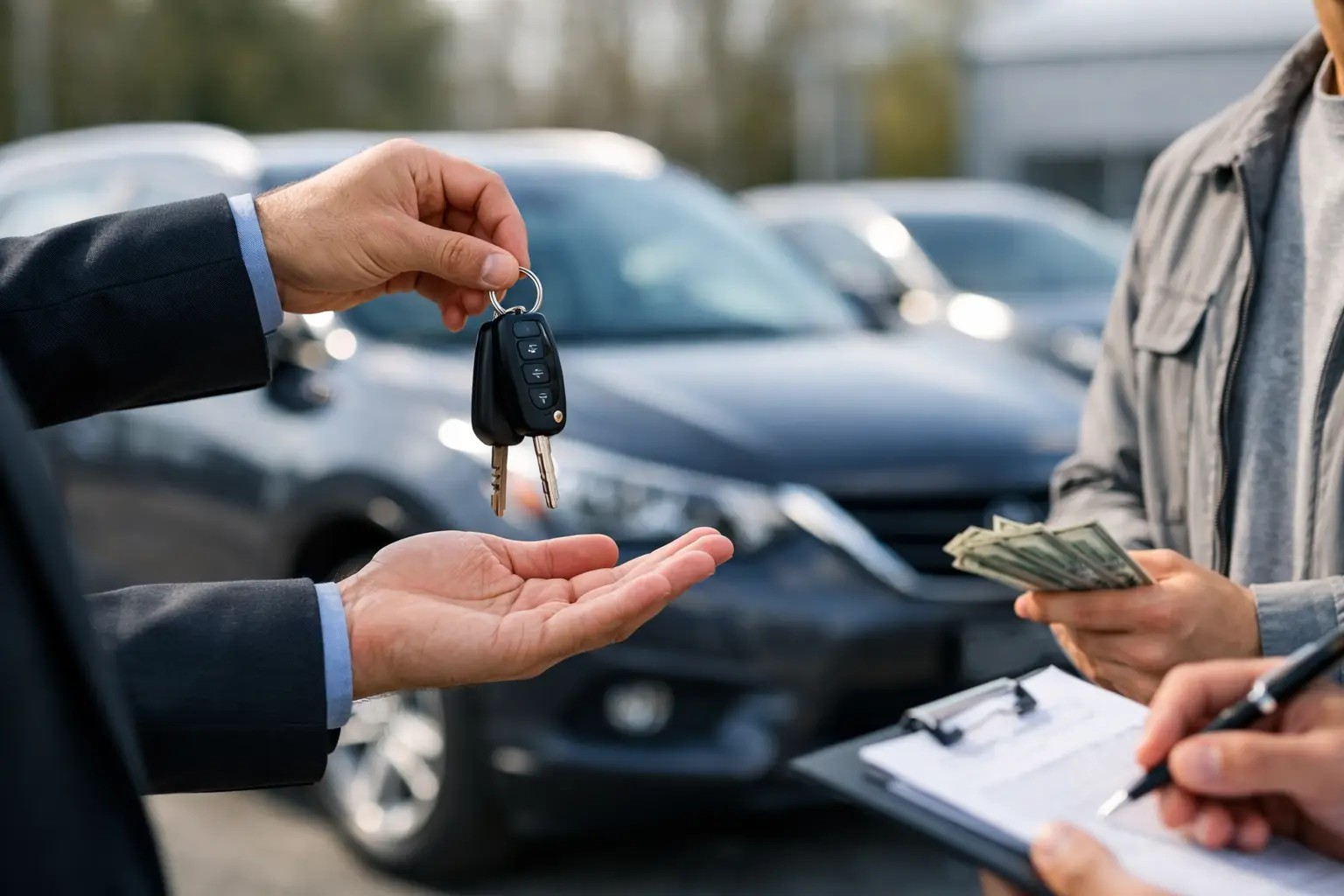 Saugus automobilio pardavimas supirkėjui